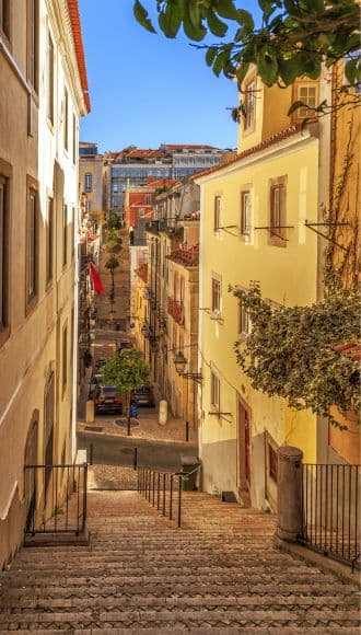 Rua residencial de Lisboa